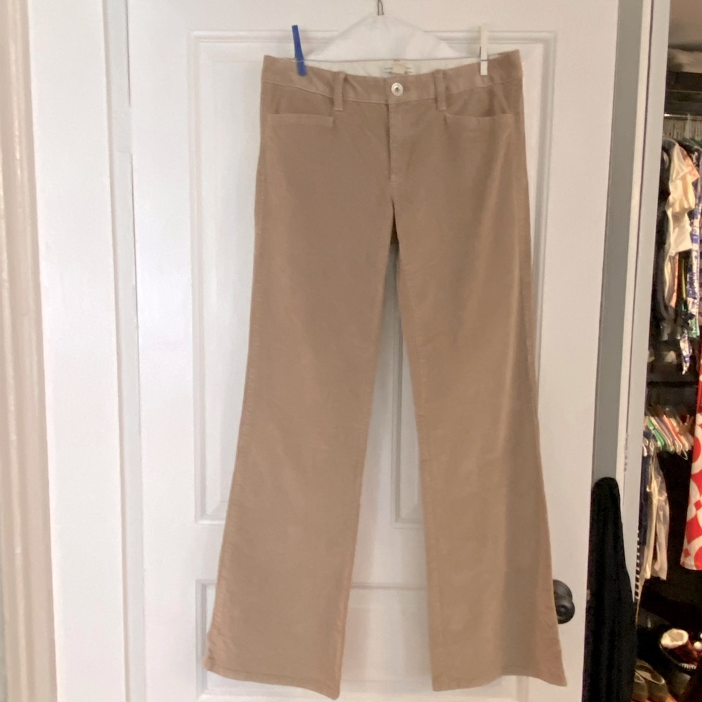 Tan Banana Republic thin-wale wide leg corduroy pants.  Size 29.